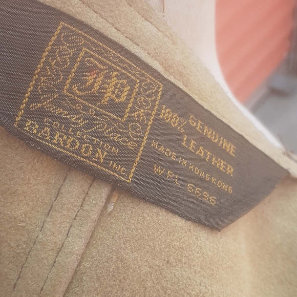 Coachella Hippie Vtg Tan Suede Vest Gold hoops Boho Unisex - Picture 7 of 15